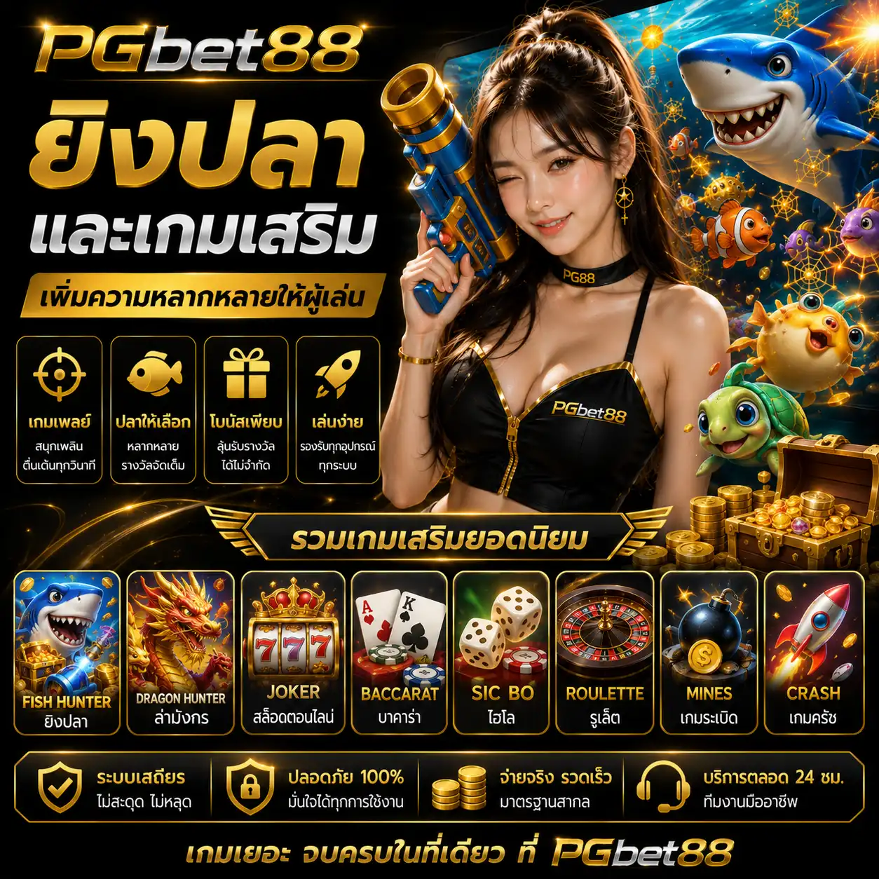 ยิงปลาและเกมเสริม เพิ่มความหลากหลายให้ผู้เล่น
